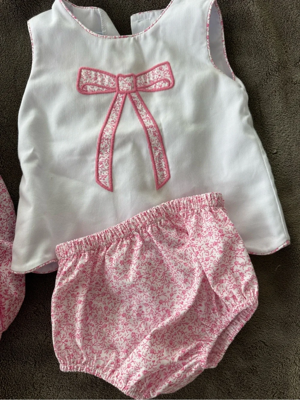 Little English smocked pink bubble set - Picture 5 of 6
